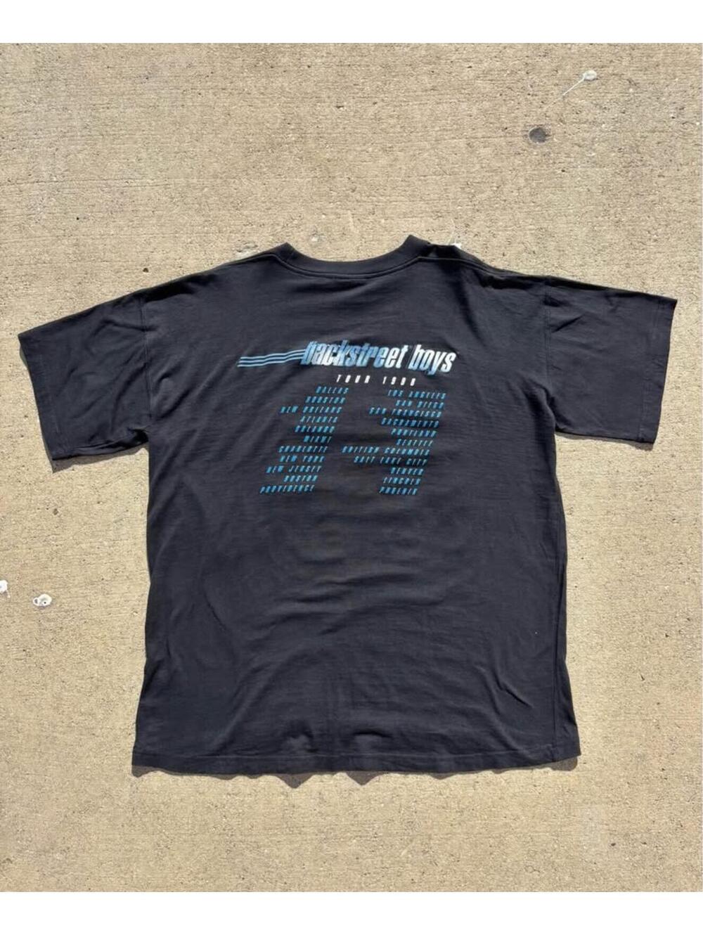 Vintage 1998 Backstreet Boys Black Graphic Band T-Shirt - Picture 7 of 9